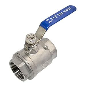 VARMHUS NPT Female 316 Stainless Steel Full Port Ball Valve Vinyl Handle WOG1000 (1-1/4″)