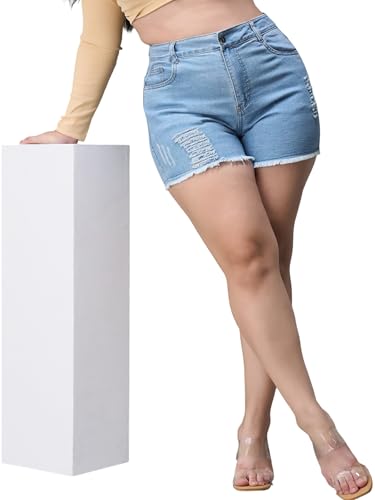 Image of Miss Chase A+ Women's Regular High Rise Above Knee Stretchable Denim Shorts & Skirts