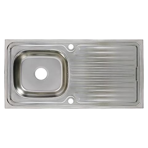 Küchenspüle aus Edelstahl Spülbecken 76 x 43,5 cm Einbauspüle Cover