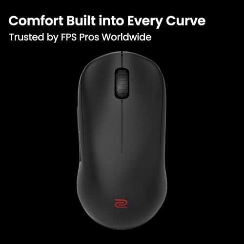 Image of BenQ Zowie U2-DW Wireless Symmetrical Gaming Mouse for Esports (Medium)|60g Lightweight|4000Hz Polling Rate with Enchanced Receiver|Driverless Plug & Play - 7 Buttons |PAW 3950 Sensor |Extra Skates