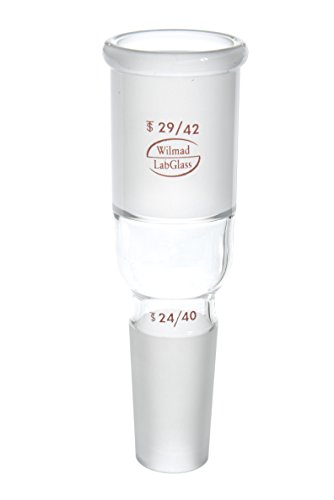 Wilmad-LabGlass LG-1200-120 Reducing/Enlarging Adapter, Standard Taper 29/42 Top Outer, Standard Taper 24/40 Bottom Inner