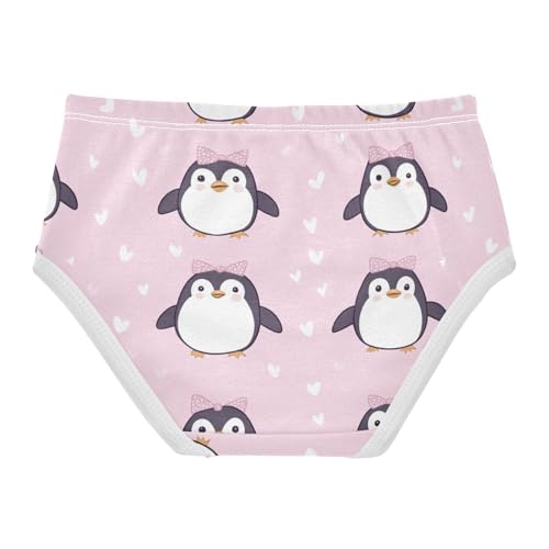 Wusikd Cute Penguins Girls' Underwear Cotton Bows Pink Girls Briefs Soft Toddler Underwear 2T2