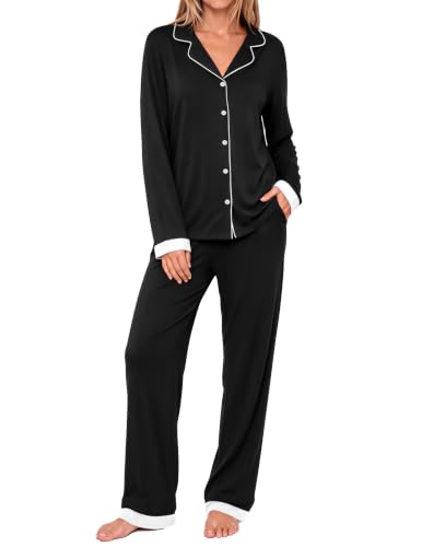 Ekouaer Pajamas for Women Set Long Sleeve Loungewear Button Down Pjs Sets - image 1