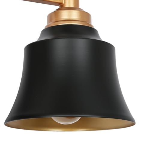Image of KSANA Bathroom Light Fixtures, 3 Light Black and Gold Powder Room Wall Lights Over Mirror, 22 Inch Modern Farmhouse Metal Vanity Lights
