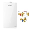 CAMPLUX Tankless Water Heater Gas Indoor 3.6 GPM, 82,000 BTU On Demand Hot Water Heater Gas, 2-3 Points White