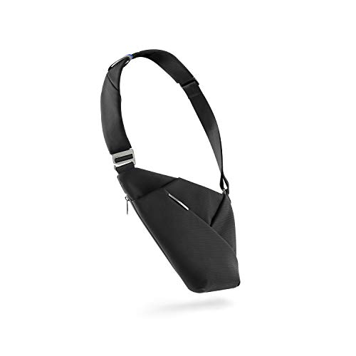 NIID D1 Men Crossbody Sling bag Chest Pack Slim Underarm Armpit Shoulder Backpack Multipurpose Sleek Casual Daypack for Travel Hiking (Black, Right Hand)