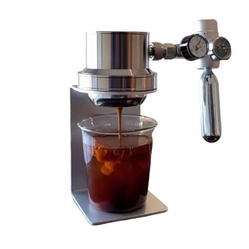 Axazcs Cafetera neumática, cafetera de Acero Inoxidable con manómetro y válvula de Alivio de presión, extracción rápida de 9 Bares, para Uso Comercial y doméstico
