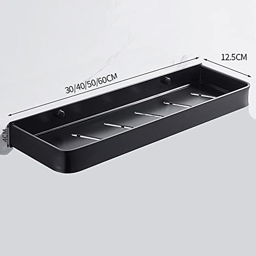 Cesta de Ducha Cesta de Ducha Negra Sin perforación Organizador de Ducha Adhesivo Montado en la Pared Espacio Aluminio para baño de cocina-D50cm
