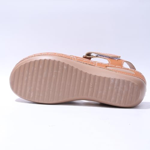 Women's Comfort Walking Sandals, Navy Blue, Perforated Design with Adjustable Straps2