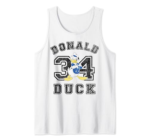 Donald Duck Varsity Text 34 Portrait Tank Top Disney ropa de tirantes