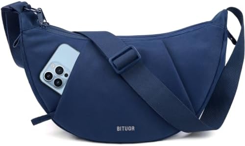 Umhängetasche Damen Anti-Diebstahl Halbmond Tasche Halbrunde Schultertasche | Anti-Diebstahl,2 große Fächer