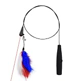 K&L Pet Cat Interactive Toys - 2 in 1 Feather and Light Teaser Interactive Cat Magic Wand for Hallow