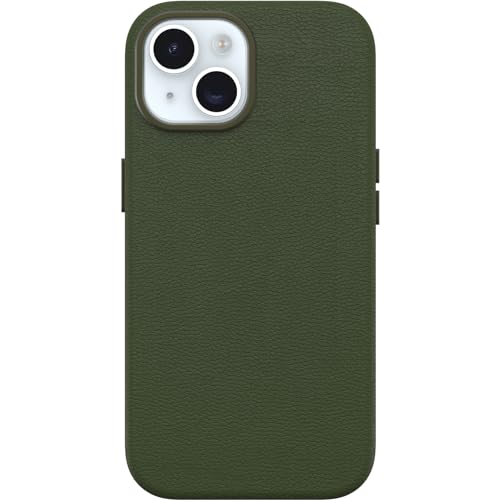 Image of OtterBox iPhone 15 Symmetry Series Cactus Leather for MagSafe - Cactus Grove (Green), Snaps to MagSafe, Ultra-Sleek, Raised Edges Protect Camera & Screen