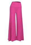 Arolina Women's Stretchy Wide Leg Palazzo Lounge Pants Casual Comfy High Waist Palazzo Pants Hotpink