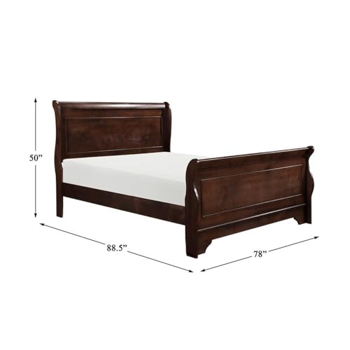 Lexicon-Abbeville-Traditional-Wood-Eastern-King-Sleigh-Bed-in-Brown-Cherry Lexicon Abbeville Traditional Wood Eastern King Sleigh Bed in Brown Cherry