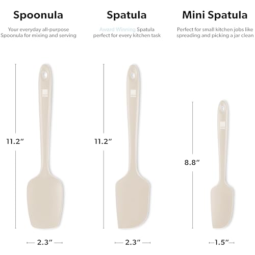 Image of DI ORO Silicone Spatula Set - Rubber Kitchen Spatulas for Baking, Cooking, & Mixing - 600F Heat-Resistant & BPA Free Silicone Scraper Spatulas for Nonstick Cookware - Dishwasher Safe (3pc, Clay)