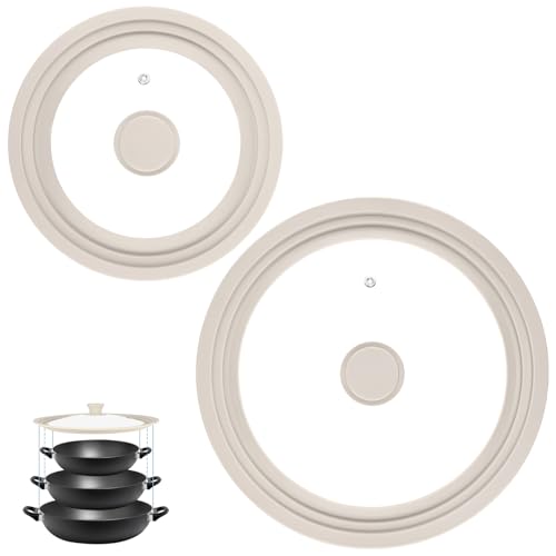 Tapas universales para ollas, sartenes y sartenes, se adapta a utensilios de cocina de 7, 8, 9, 10, 11 y 12 pulgadas, tapa de repuesto con vidrio templado y borde de silicona resistente al calor