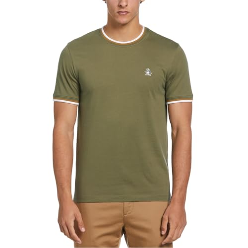 Original Penguin Camiseta Ss Tpd para hombre, verde oliva, S