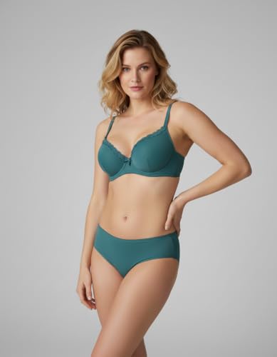 Image of M R Shopzilla Women's Underwire Premium Lycra Silk Bra and Panty Set - Seamless T-Shirt Bra with Matching Mid-Rise Panty - Smooth, Stretchable Lingerie Set for Everyday Comfort & Style