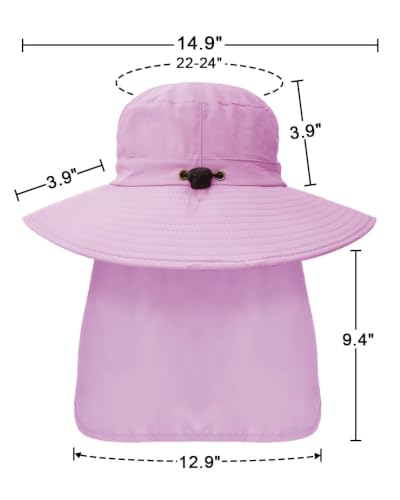 Image of Outdoor Sun Hats with Stowable Neck Flap for Men Women UPF 50+ Mesh Summer Bucket Hat Wide Brim for Fishing Safari Hiking