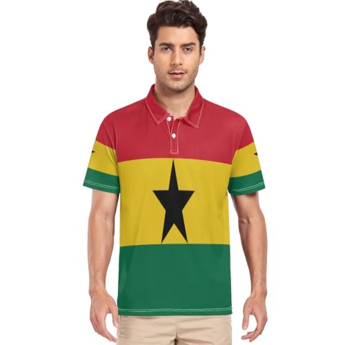 Polo de golf séchage rapide motif Ghana pour homme