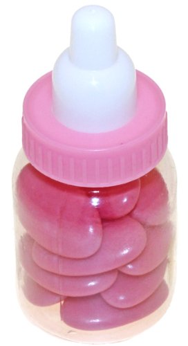 Ballotins à dragées - boites à dragées boites en plastique forme Biberon rose par lot de 2 -mariage baptême communion anniversaire