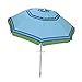YATIO 7' Beach Umbrellas for Sand, 7ft Beach Umbrella with Sand Anchor Sand Screw, Tilt, Windproof, Sun Protection SPF/UPF100+, Blue/Green Stripe
