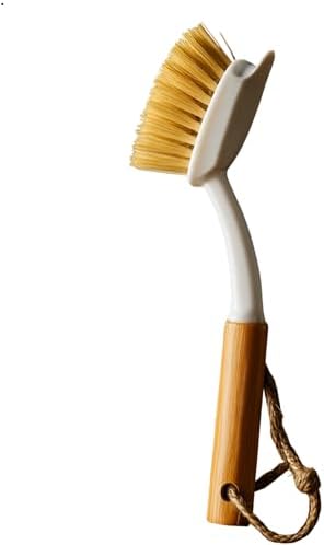 Escova de Limpeza com Cabo de Bambu, Cerdas Naturais, para Limpez...