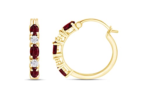 1.50 Carat Oval Cut Simulated Ruby And Round Cut White