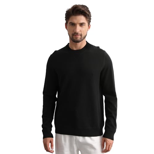GreenMount Cashmere Sweaters for Men Essential Base Crewneck Long Sleeve Pullover Sweater