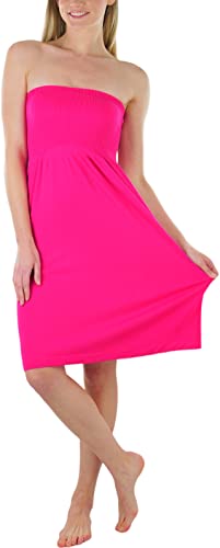 Image of ToBeInStyle Women's Strapless Cover Up Tube Dress Beach Summer Bandeau Flowy