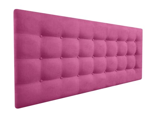 DecorQUALITY Cabecero de Cama Oslo - Cabecero Tapizado Acolchado Tela Tejido Antimanchas - Cabezal de Cama Matrimonio Premium (Fucsia, 90 x 70)