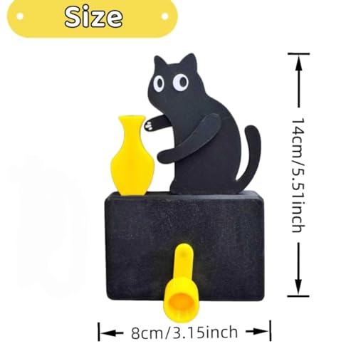 Imán Decorativo Gato Negro con Jarrón Giratorio miniatura 2