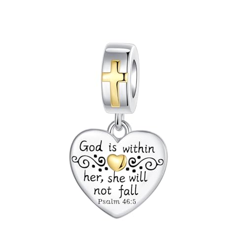Image of LUXILLA Love You Best Friend Grandma Wife Heart Charm 925 Sterling Silver Charms Fit for Bracelets Necklace Jewelry Gift for Women