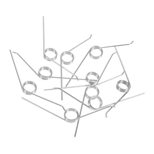 PartyKindom 10個 ゴミ箱の付属品 ゴミ箱の蓋の交換部品 屋外用ゴミ箱収納パーツ ゴミ箱の蓋のヒンジ スプリング ゴミ箱の蓋部分 メタルスプリング ゴミバケツねじりバネ Silver