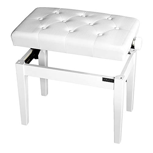 Innox PB 10W banc de piano blanc - Les Beatles, Paul McCartney, John Lennon, RIngo Starr, George Harrison Innox PB 10W banc de piano blanc