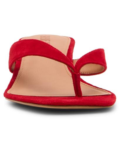 Steve Madden Women's Tracie Heeled Sandal, Red Suede, 9