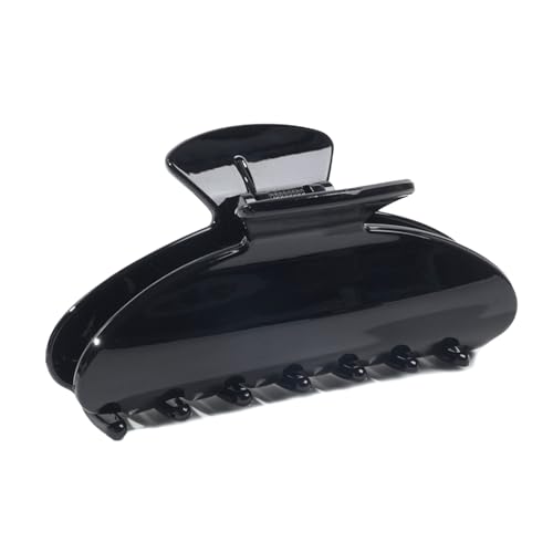 Black Hair Claw Clip for Women Premium PC Material for Long-Term Use 4.1 Inch Big Strong Hold No Slip Hair Clips for Thick or Thin Hair Includes 2 Black Satin Scrunchies