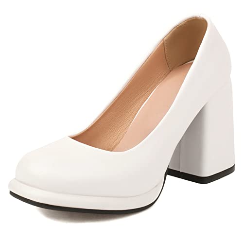 Escarpins Lizoleor talon bloc plateforme bout carré confortable pour femme