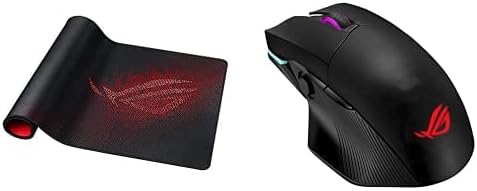 Asus ROG Chakram ergonomic RGB optical Qi gaming mouse with wireless charging, side Joystick, tri-mode connect (wired/2.4 GHz/BT), 16000 dpi sensor, push-fit switch-socket design, Aura Sync lighting