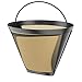 Gold Coffee filter - Permanent Reusable #4 Cone Shape metal Coffee Filter Compatible with Ninja CFP301 CFP201 Coffee Accessories - 4-1PCs