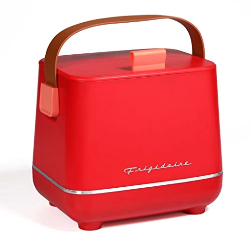 Frigidaire Mini Cooler Fridge - 4 Liter/6 Can Mini Fridge AC 110V/12V Car Adapter Stays Cool up to 8 Hrs Top Opening Carrying Handle Mini Skincare Fridge Beverage Cooler for Desk Home Bedroom (Renewed)