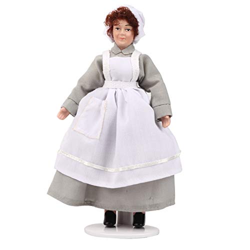 Miniaturporzellanpuppen -Chef Diener Ornament Model Home Accessoire Keramikpuppe 15,3 cm 12 Skala (B) Miniaturporzellanpuppen -Chef Diener Ornament Model Home Accessoire Keramikpuppe 15,3 cm 12 Skala (B)