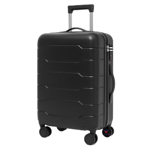 Image of 28-Inch Hard-Shell Luggage Suitcase | Lightweight 3.7 kg | 360 Spinner Wheels | 2-Way Zipper | Multi-Functional Lock | Business & Family Travel Trolley Bag (1, BLACK-28INCH)