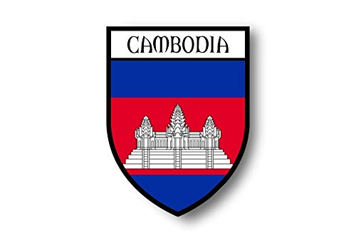 Akachafactory Autocollant Sticker Voiture Moto Blason Ville Drapeau Cambodge cambodgien