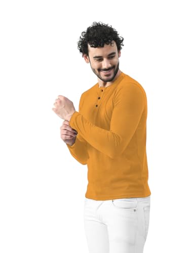 Image of Blisstone Men's Long Sleeve Henley T-Shirt with Button Placket | Soft & Comfortable Casual Wear
