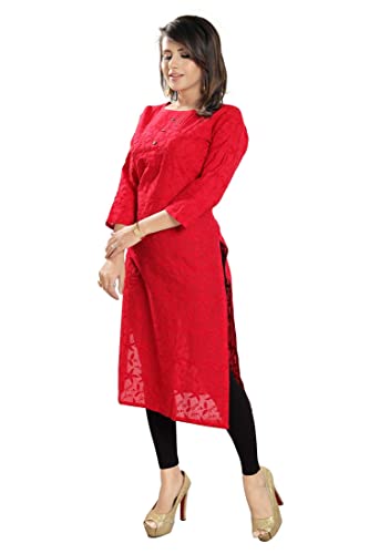 Image of DARIKA Women Chikankari Kurti in Dark Blue for Plus Size & Small Size.