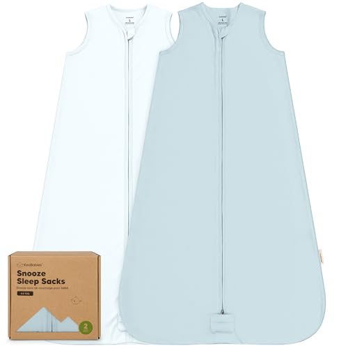 Image of 2-Pack Baby Sleep Sacks, Zipper Wearable Blanket - 100% Organic Cotton 0.5TOG, Soft Lightweight Toddler Sleeping Sack 12-24 months, Easy to Wear Newborn Swaddles Sleepsack (Glacier, L)