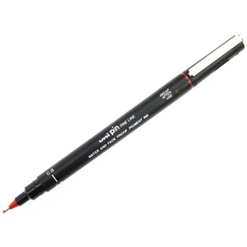 Uni Pin Red Fine Line Marker 0.8mm