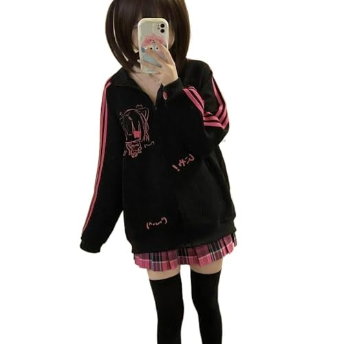 CEINOM Punk Harajuku Cute Print Japanese Fashion Loose Y2k Aesthetic Sweatshirts All Match Clothes